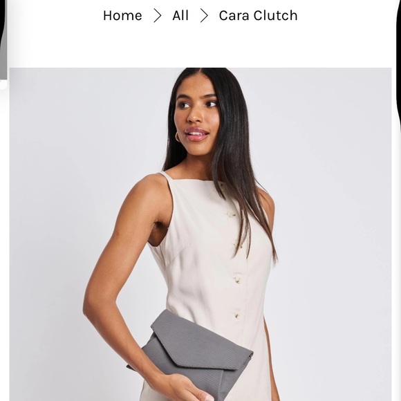 WOMEN’S NEW MODA LUXE LEATHER CARA CROSSBODY CLUTCH BAG GREY - Picture 5 of 12